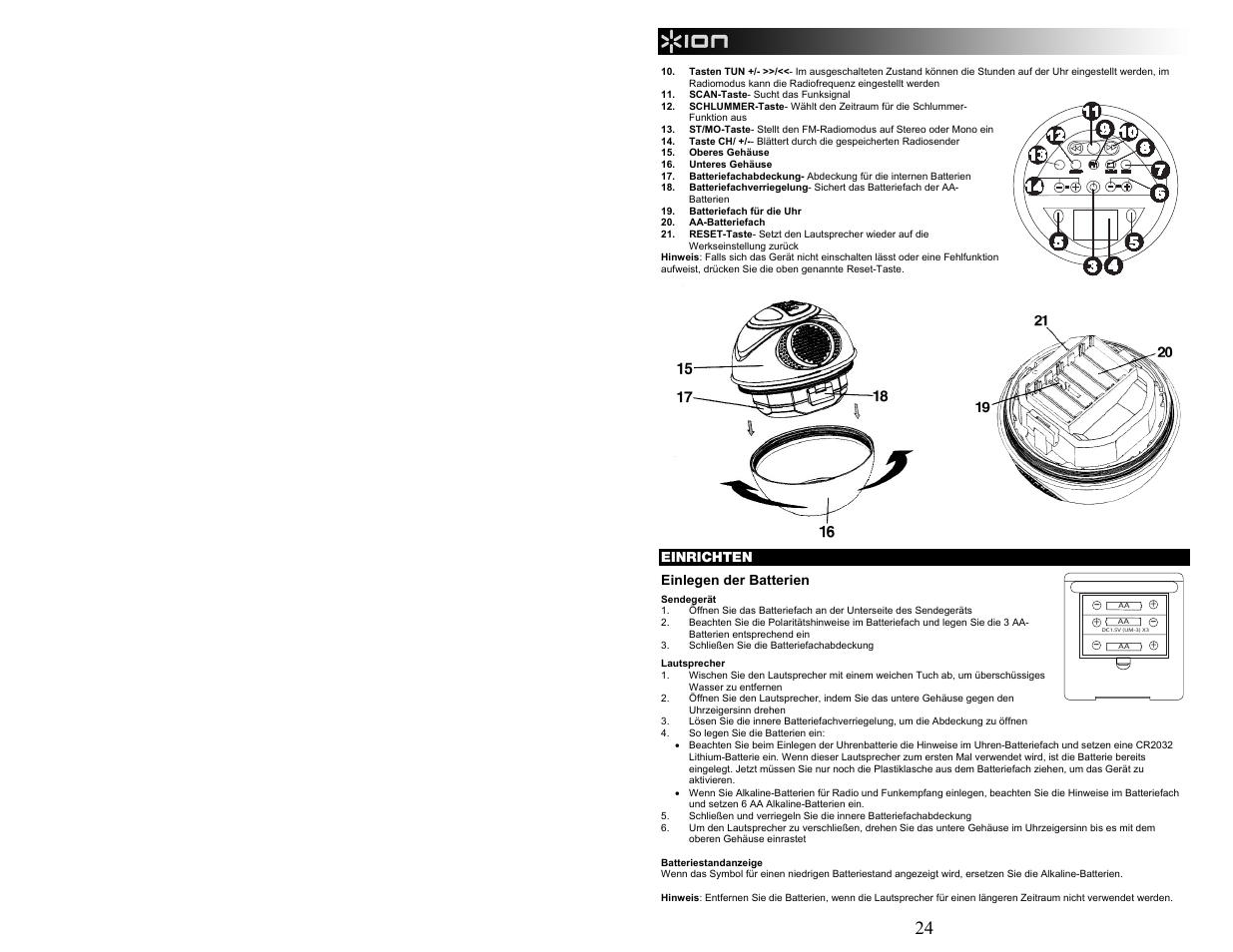 ION Audio WATER ROCKER User Manual | Page 24 / 28