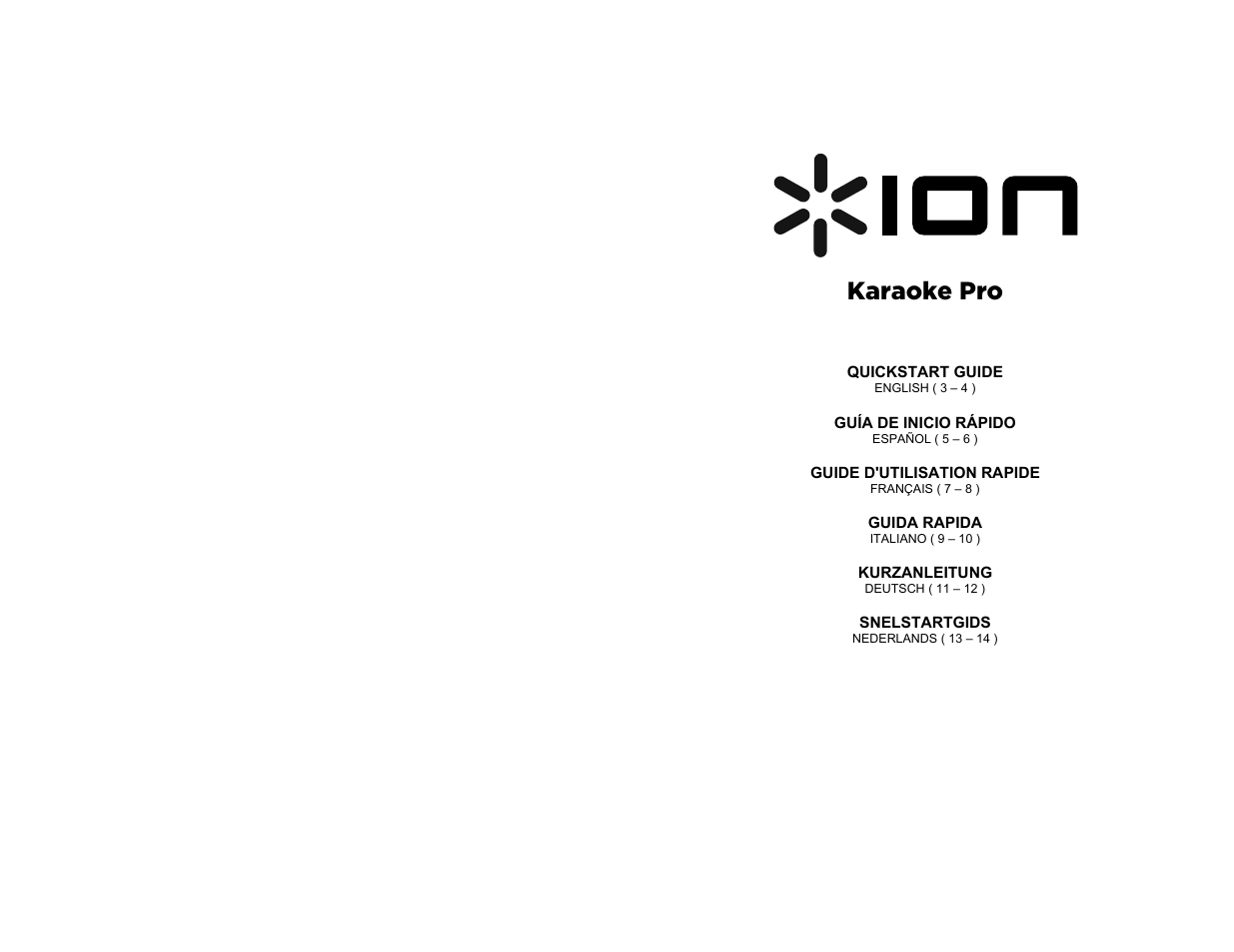 ION Audio Karaoke Pro User Manual | 16 pages