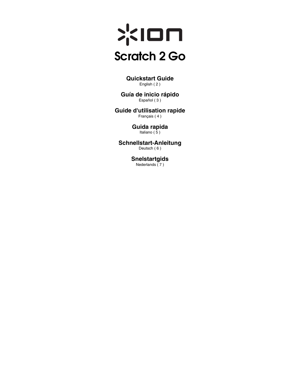 ION Audio Scratch 2 Go User Manual | 8 pages