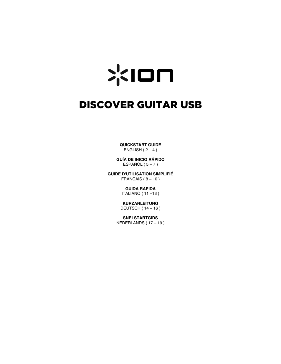 ION Audio Discover Guitar USB User Manual | 20 pages