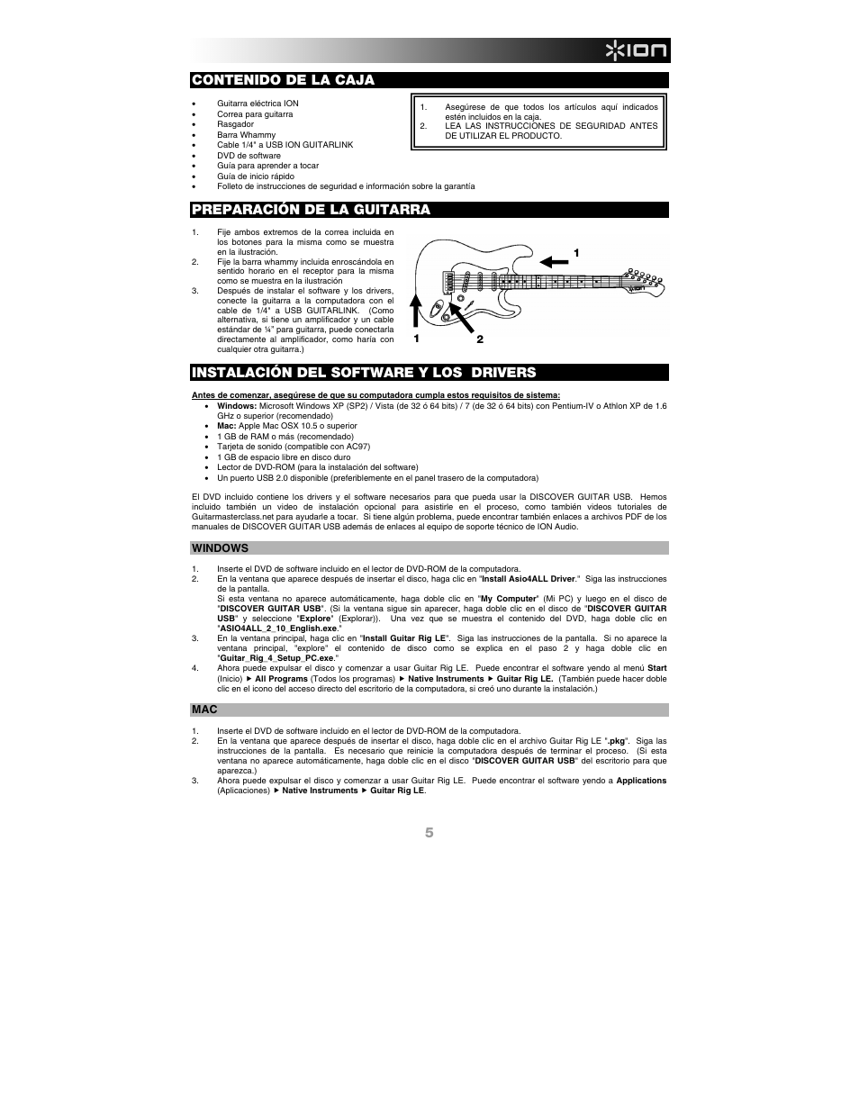 ION Audio Discover Guitar USB User Manual | Page 5 / 20