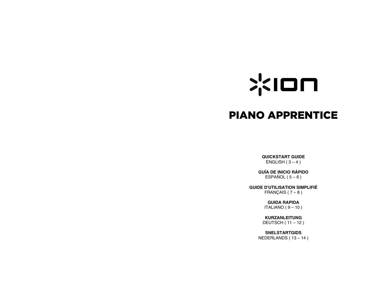 ION Audio Piano Apprentice User Manual | 16 pages