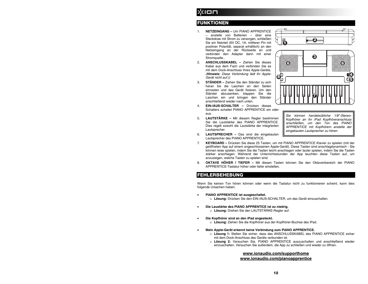 ION Audio Piano Apprentice User Manual | Page 12 / 16