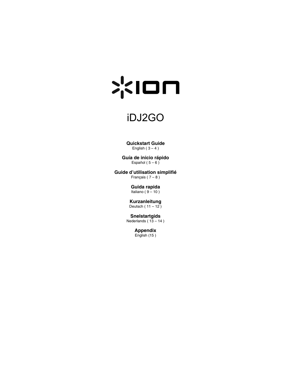 ION Audio iDJ 2 Go User Manual | 16 pages