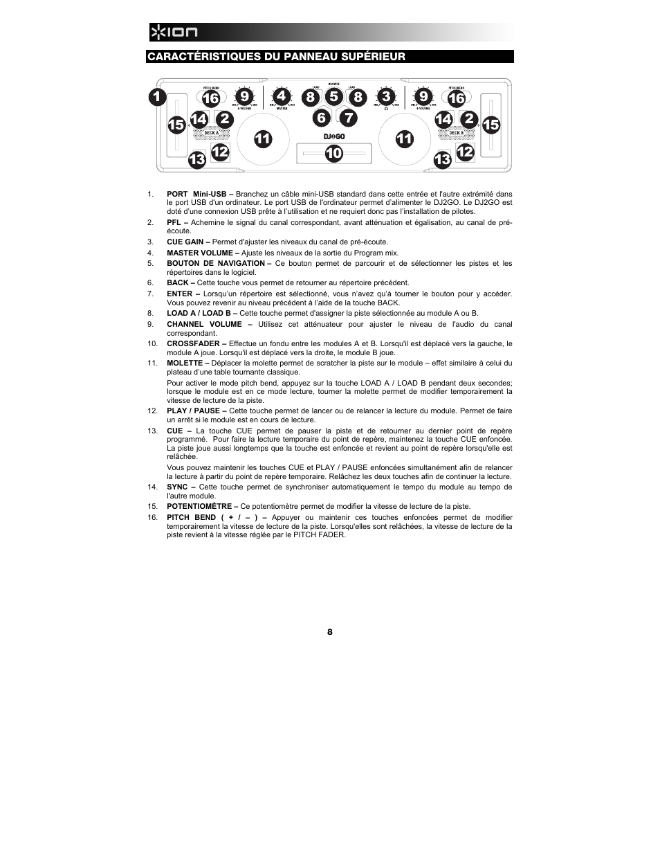 ION Audio DJ2GO User Manual | Page 8 / 16