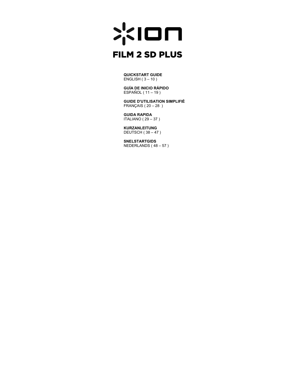 ION Audio Film 2 SD Plus User Manual | 60 pages