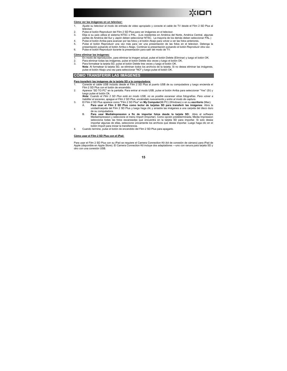 ION Audio Film 2 SD Plus User Manual | Page 15 / 60