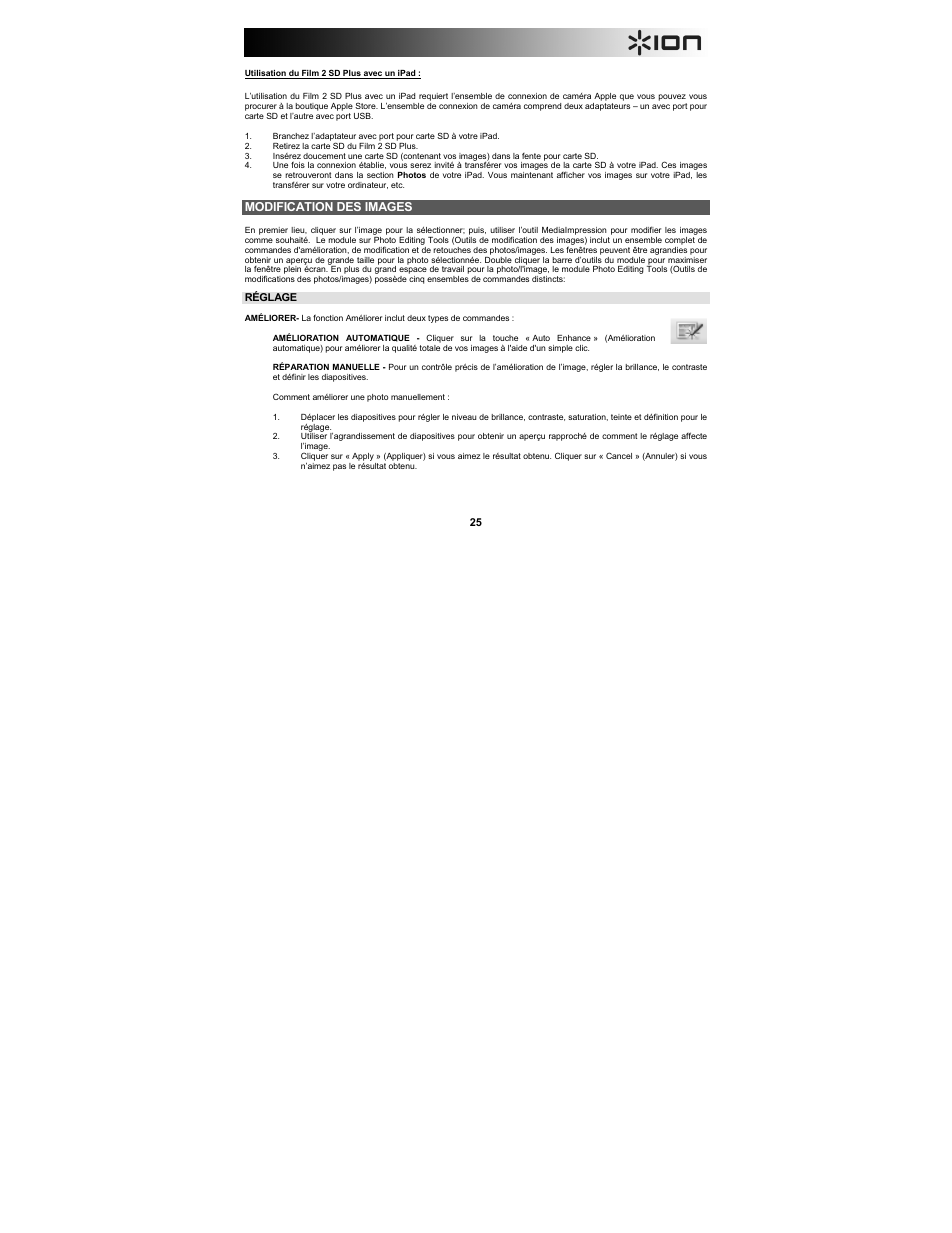 Modification des images | ION Audio Film 2 SD Plus User Manual | Page 25 / 60