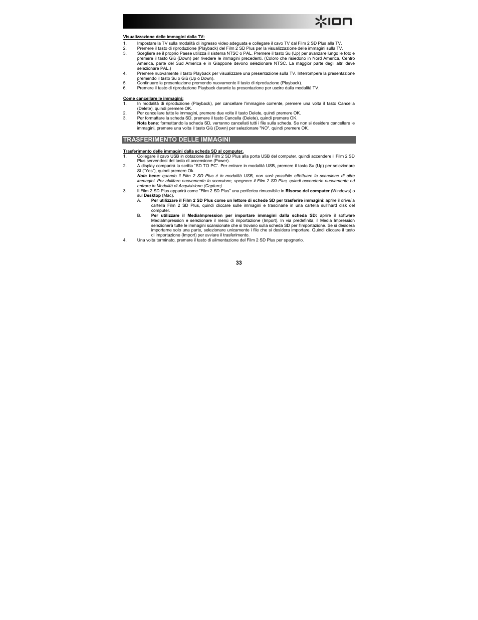 Trasferimento delle immagini | ION Audio Film 2 SD Plus User Manual | Page 33 / 60