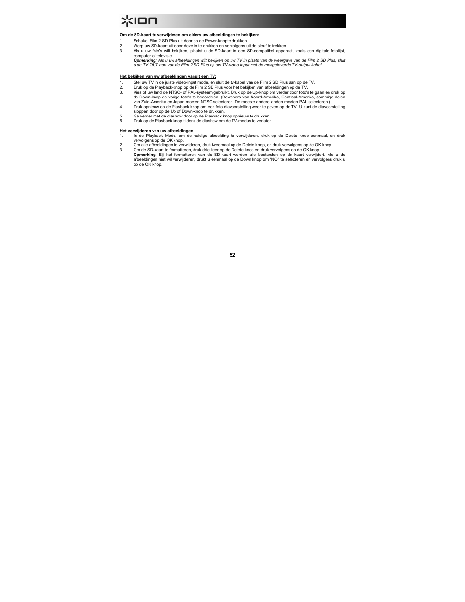 ION Audio Film 2 SD Plus User Manual | Page 52 / 60