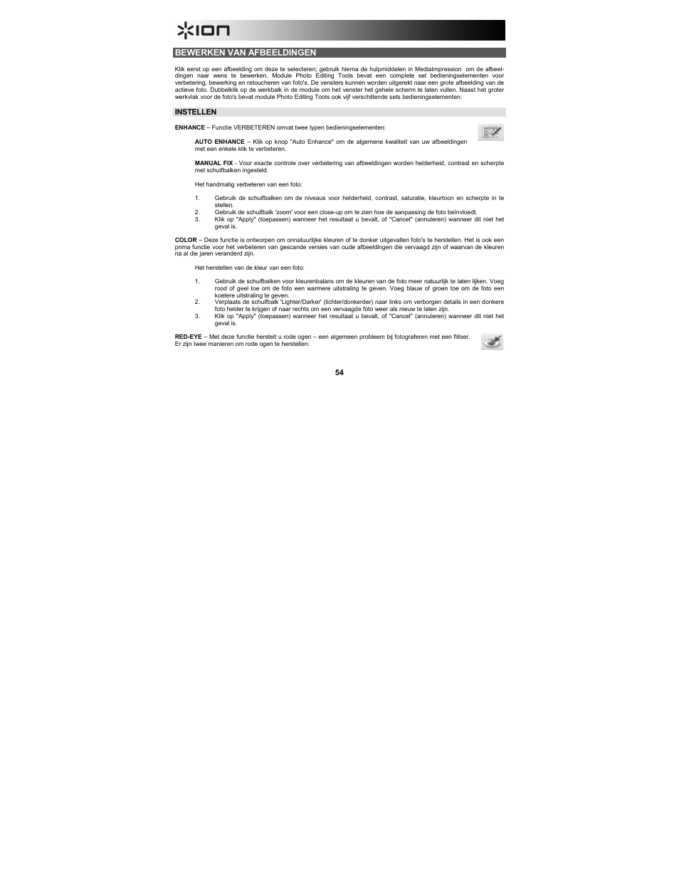 Bewerken van afbeeldingen | ION Audio Film 2 SD Plus User Manual | Page 54 / 60