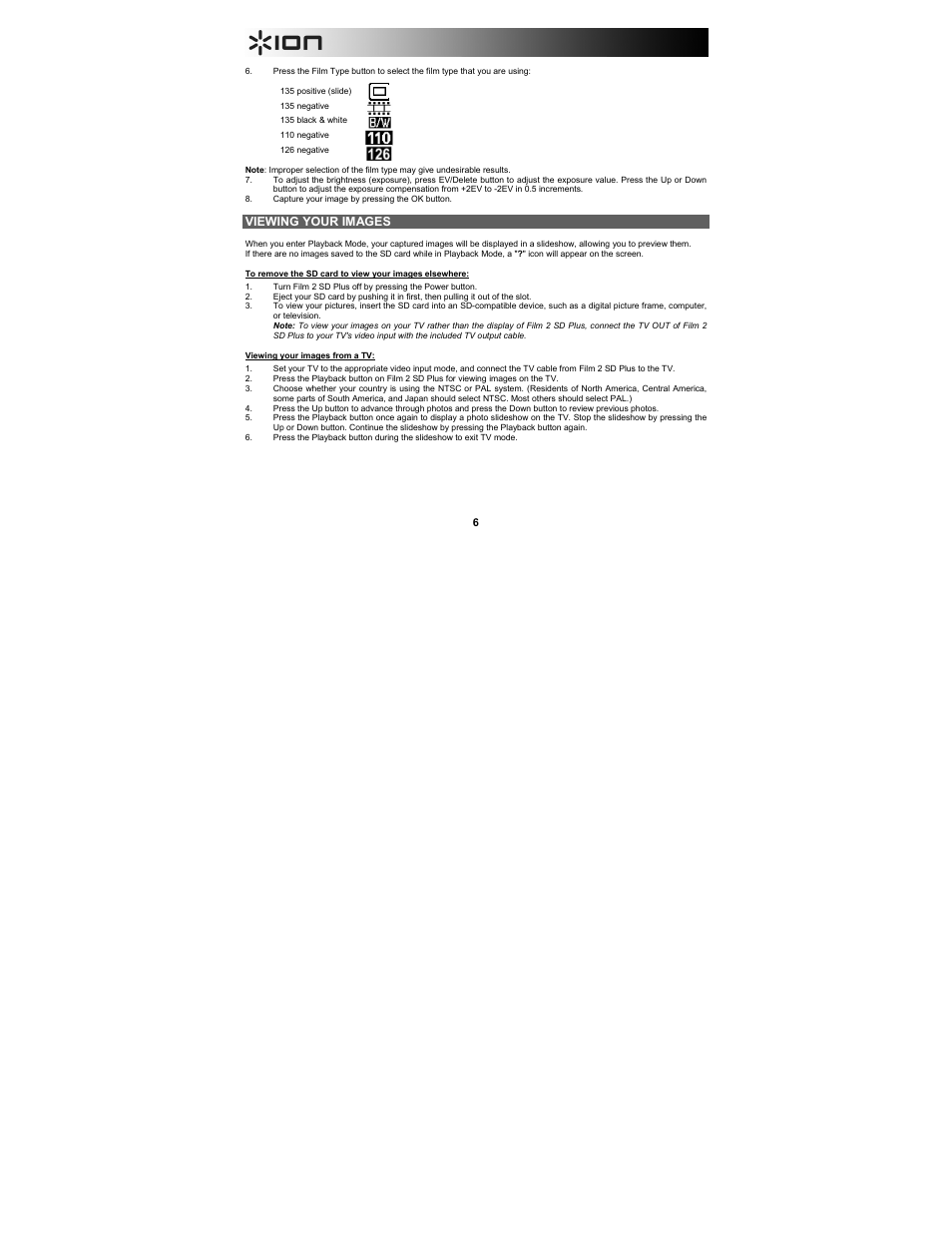 Viewing your images | ION Audio Film 2 SD Plus User Manual | Page 6 / 60