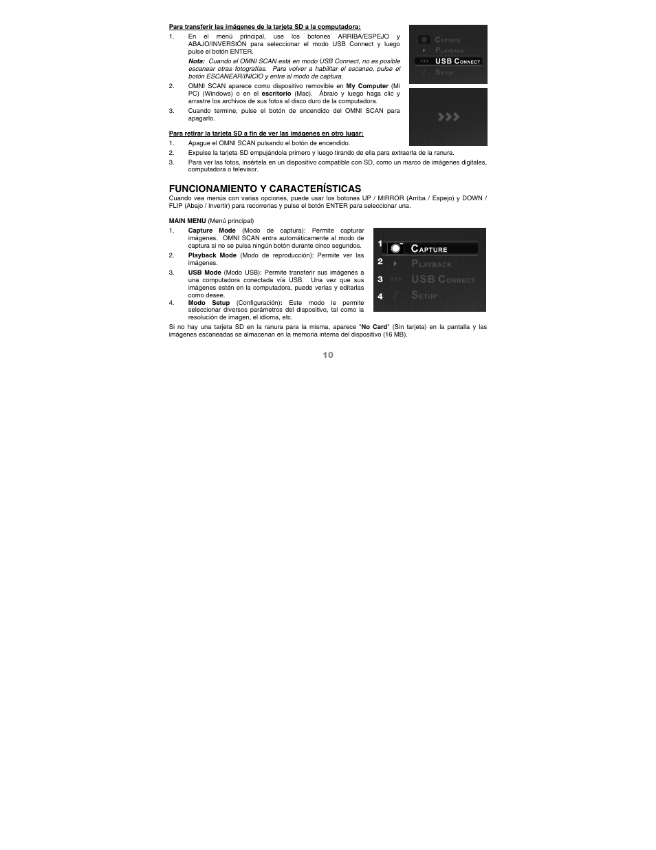 Funcionamiento y características | ION Audio Omni Scan User Manual | Page 10 / 36