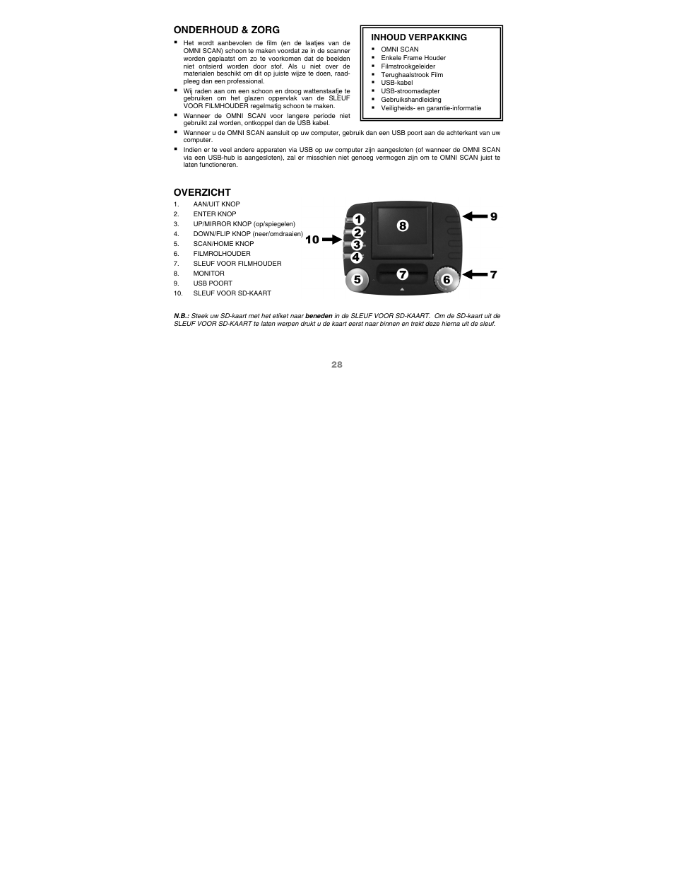 Onderhoud & zorg, Overzicht | ION Audio Omni Scan User Manual | Page 28 / 36