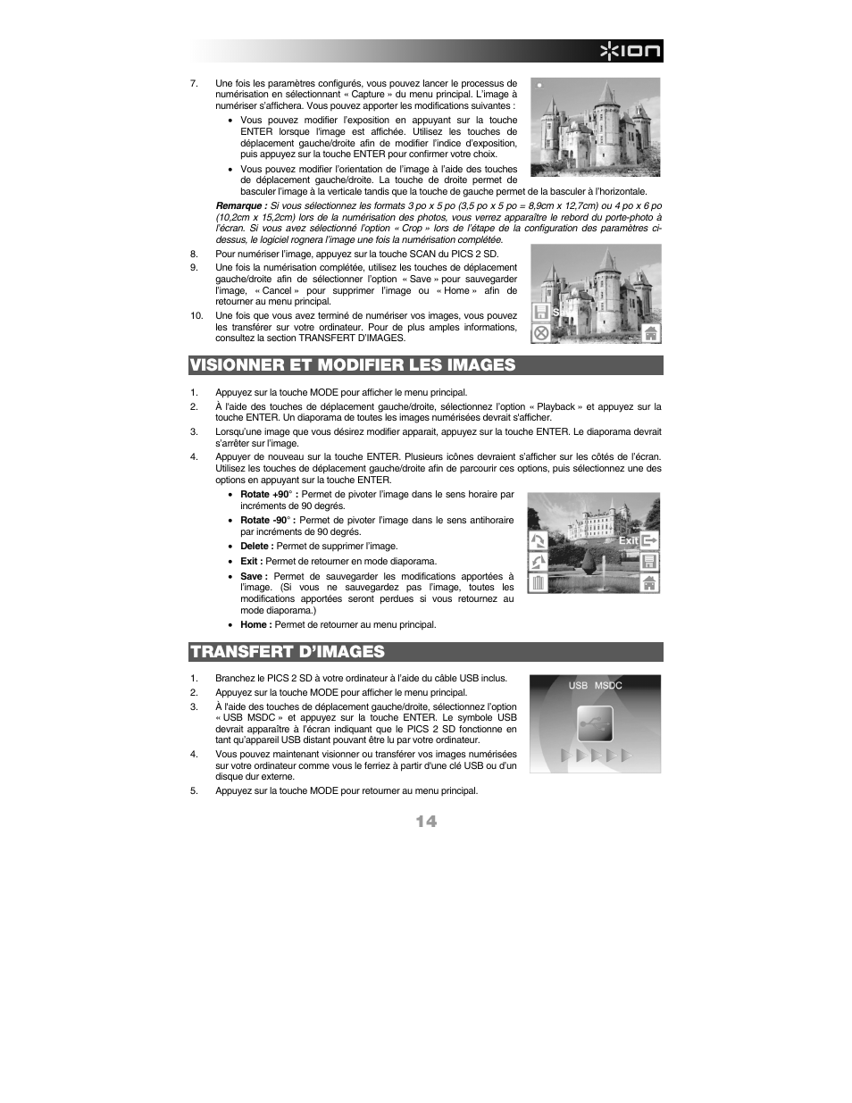Visionner et modifier les images, Transfert d’images | ION Audio Pics 2 SD User Manual | Page 15 / 32