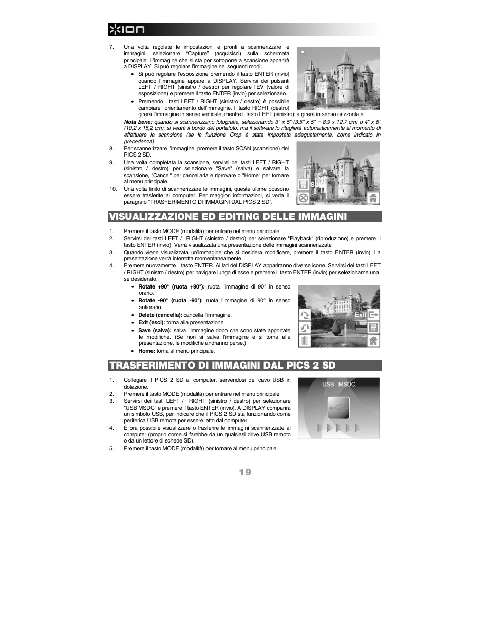 Visualizzazione ed editing delle immagini, Trasferimento di immagini dal pics 2 sd | ION Audio Pics 2 SD User Manual | Page 20 / 32