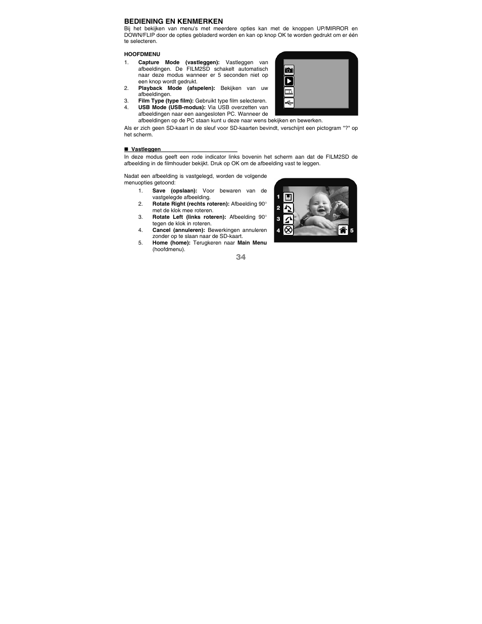Bediening en kenmerken | ION Audio Film 2 SD (Silver) User Manual | Page 36 / 40