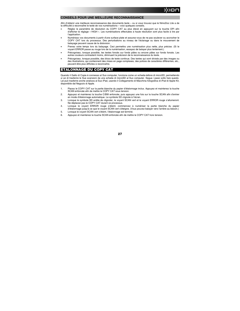 Étalonnage du copy cat | ION Audio Copy Cat User Manual | Page 27 / 56