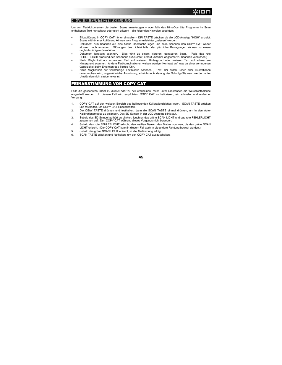 Feinabstimmung von copy cat | ION Audio Copy Cat User Manual | Page 45 / 56