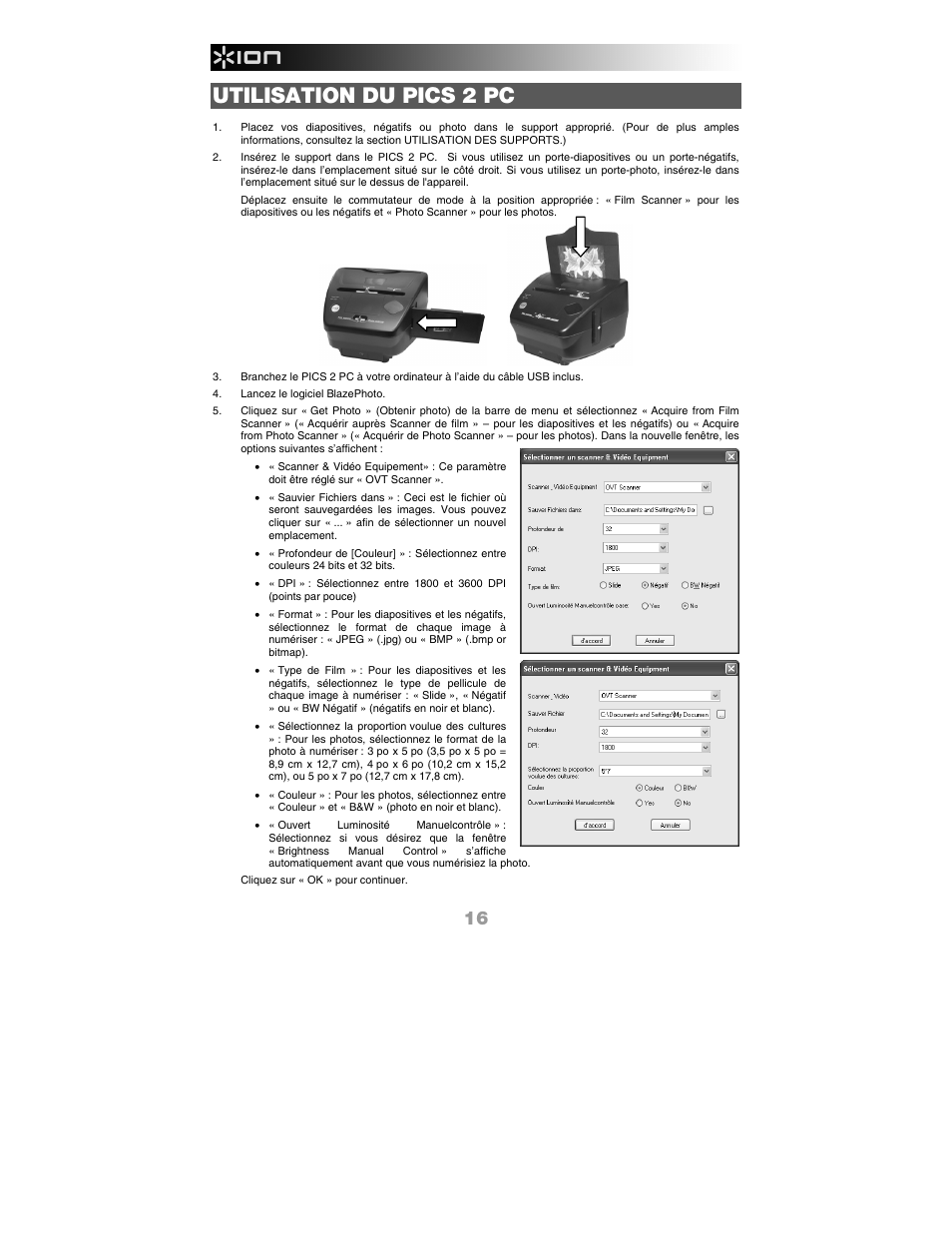 Utilisation du pics 2 pc | ION Audio Pics 2 PC User Manual | Page 18 / 40