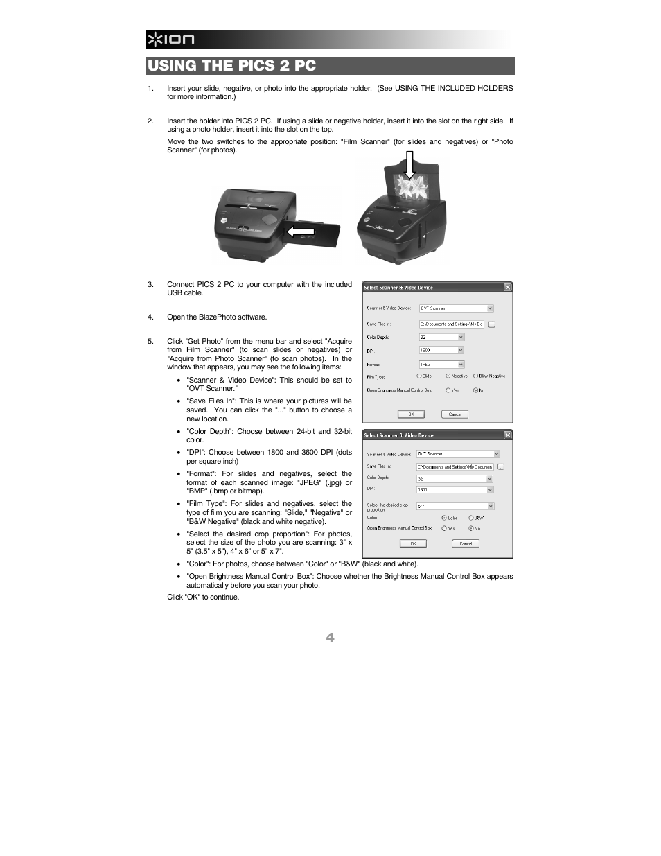 Using the pics 2 pc | ION Audio Pics 2 PC User Manual | Page 6 / 40