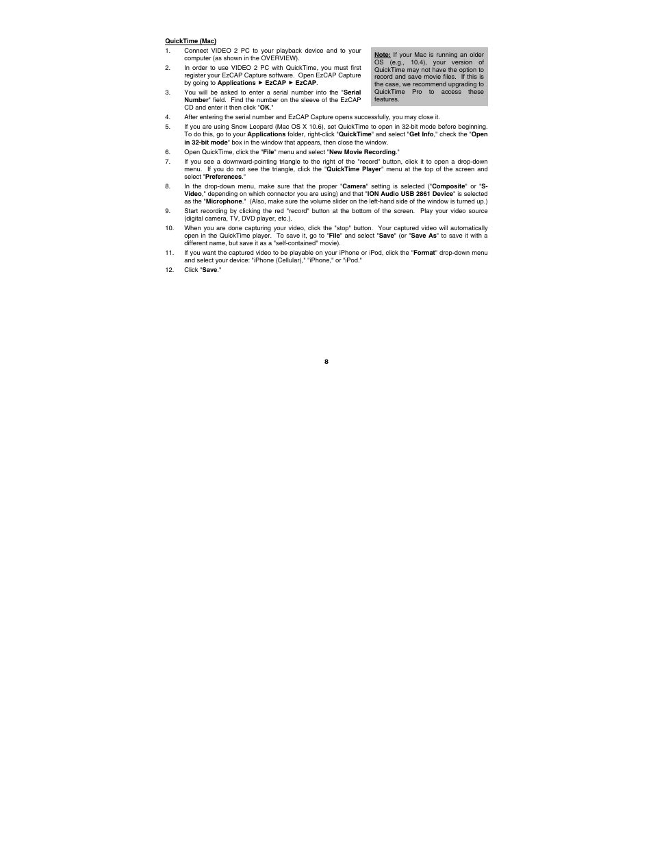 ION Audio Video 2 PC MKII User Manual | Page 8 / 44