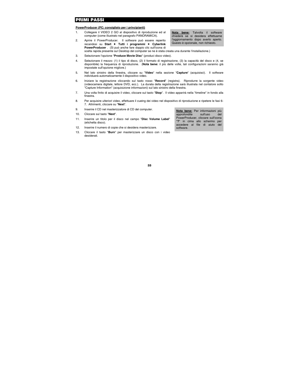 Primi passi | ION Audio Video 2 Go User Manual | Page 33 / 56