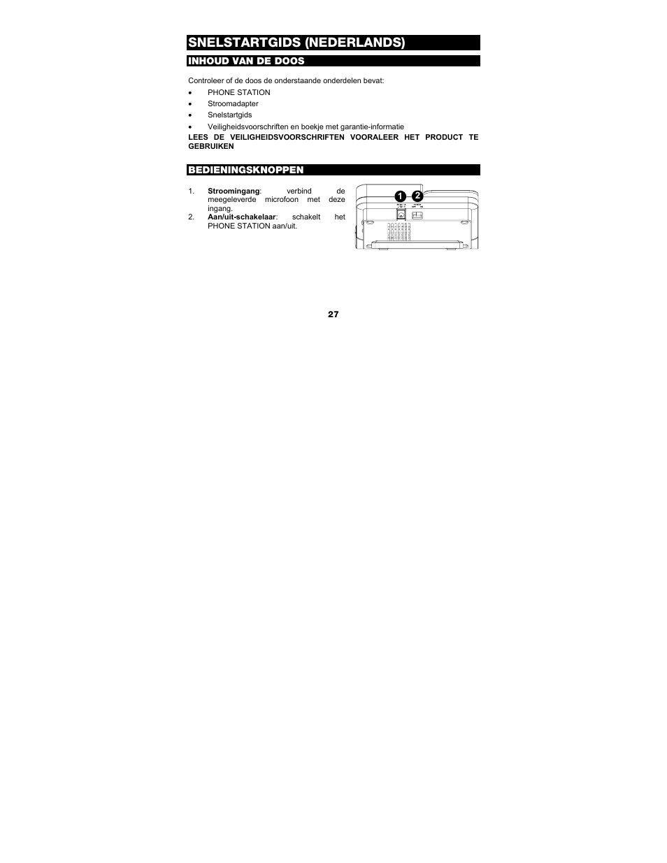 Snelstartgids (nederlands) | ION Audio Phone Station User Manual | Page 27 / 32