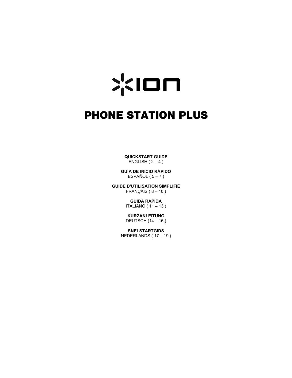 ION Audio Phone Station Plus User Manual | 20 pages