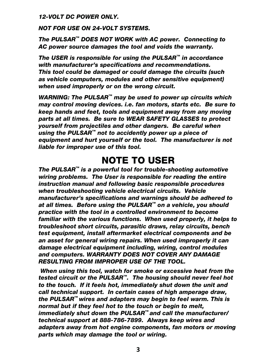 IPA Tools 9000 Pulsar Standard Kit User Manual | Page 4 / 16