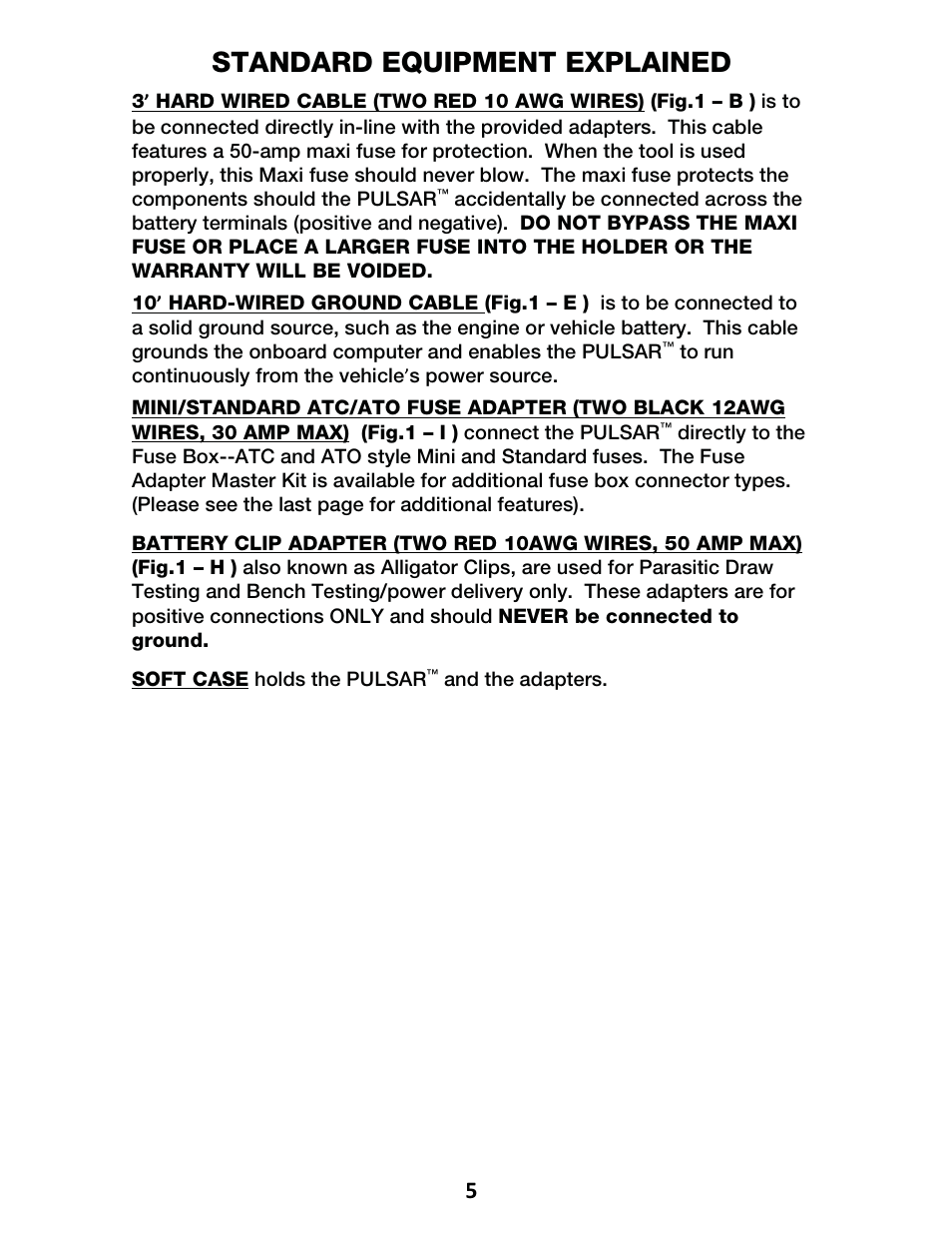 Standard equipment explained | IPA Tools 9000 Pulsar Standard Kit User Manual | Page 6 / 16