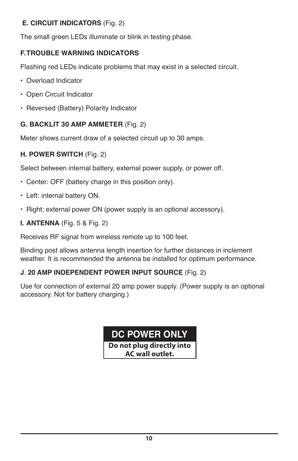 Dc power only | IPA Tools 9007A Smart MUTT Head User Manual | Page 10 / 24