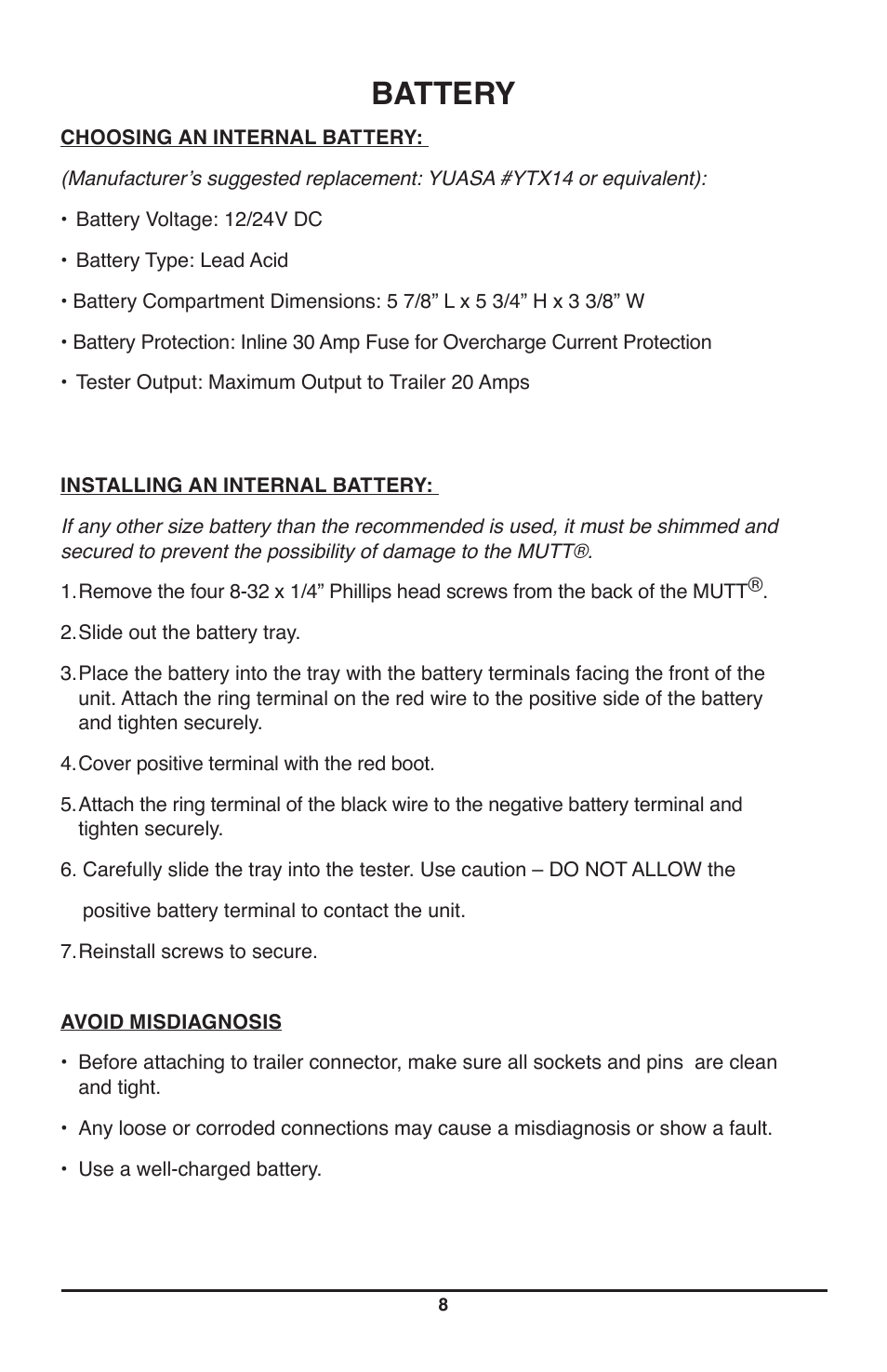Battery | IPA Tools 9007A Smart MUTT Head User Manual | Page 8 / 24