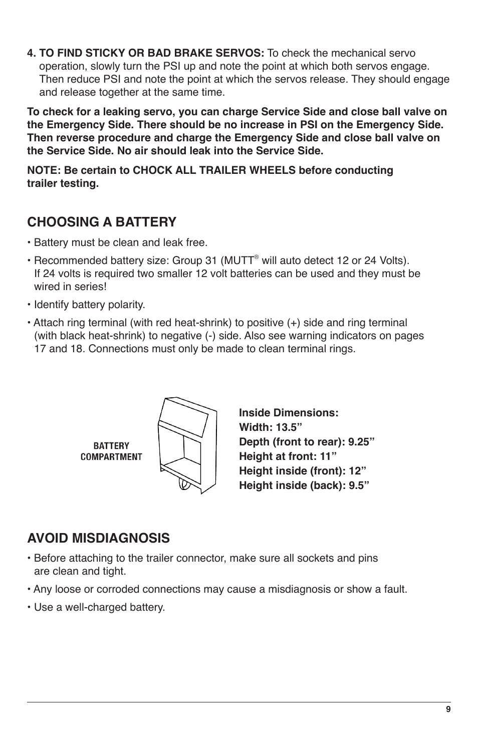 Choosing a battery, Avoid misdiagnosis | IPA Tools 9008-SE Super MUTT Standard Edition User Manual | Page 9 / 28