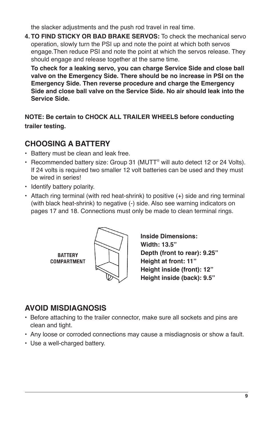 Choosing a battery, Avoid misdiagnosis | IPA Tools 9008-DL Super MUTT Deluxe Edition User Manual | Page 9 / 28