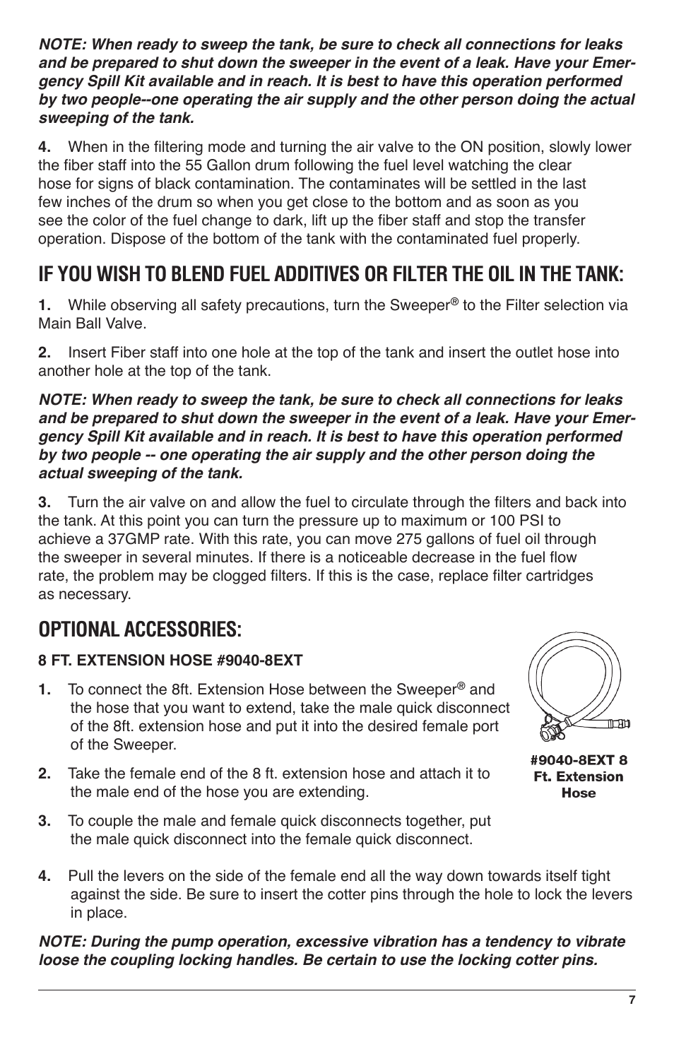 Optional accessories | IPA Tools 9040PN Fuel Tank Sweeper with Pneumatic Pump User Manual | Page 7 / 12