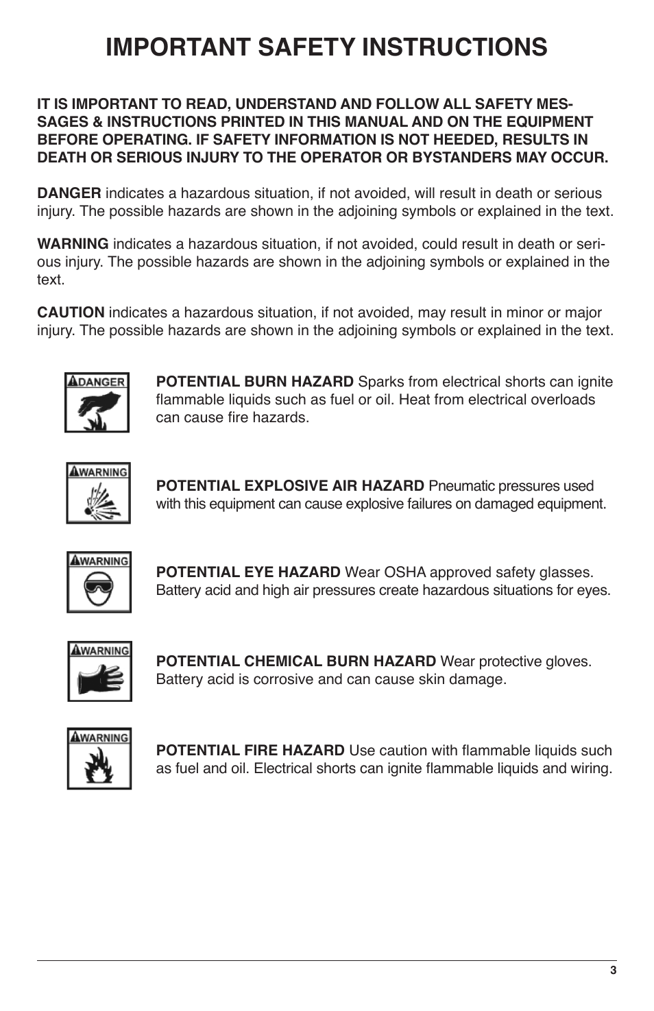 Important safety instructions | IPA Tools 9049 Fleet Tank Sweeper User Manual | Page 3 / 8