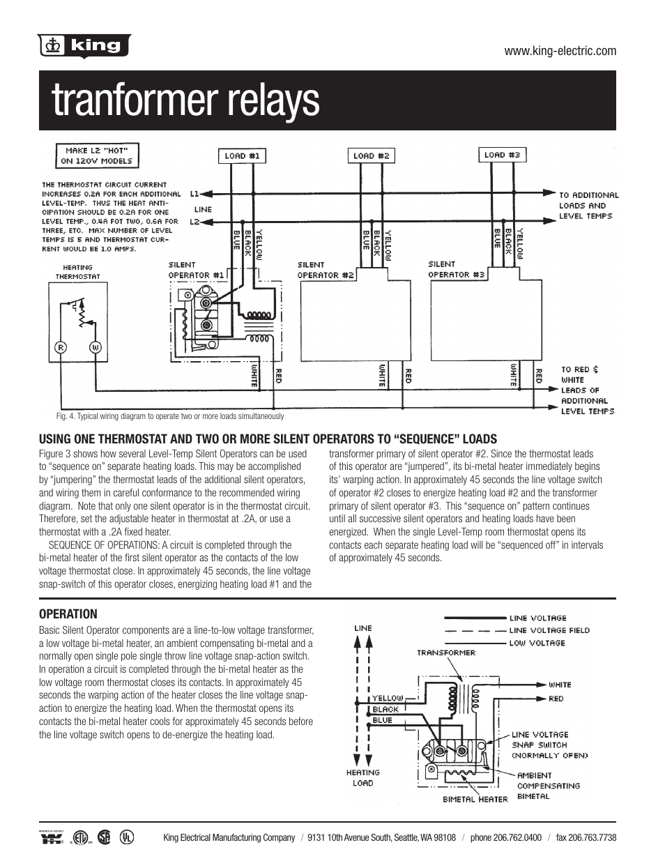 Tranformer relays | King Electric Transformer Silent Relay User Manual | Page 2 / 3
