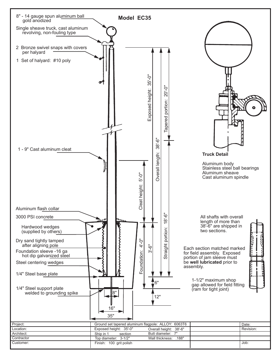 LA STEELCRAFT EC35 User Manual | 1 page