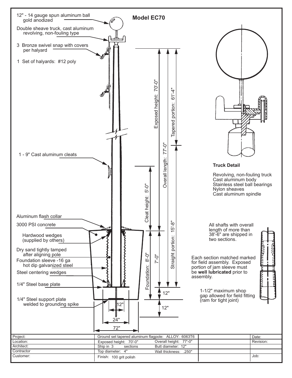 LA STEELCRAFT EC70 User Manual | 1 page