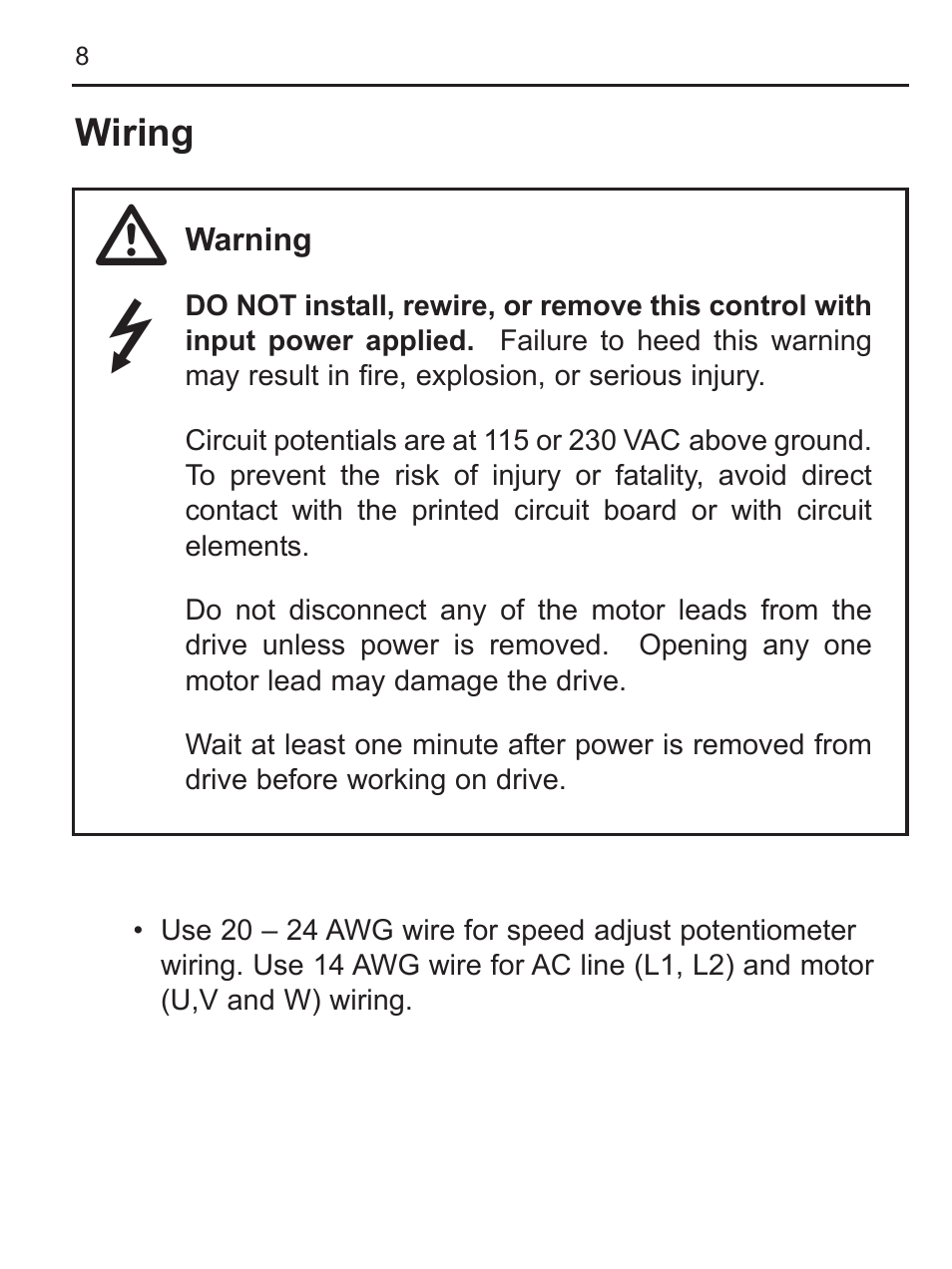 LEESON FHP Series NEMA 4x Variable Speed Drive User Manual | Page 17 / 67