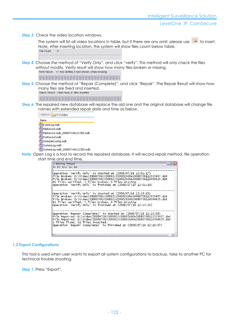 2 export configurations | LevelOne FCS-8006 User Manual | Page 126 / 139