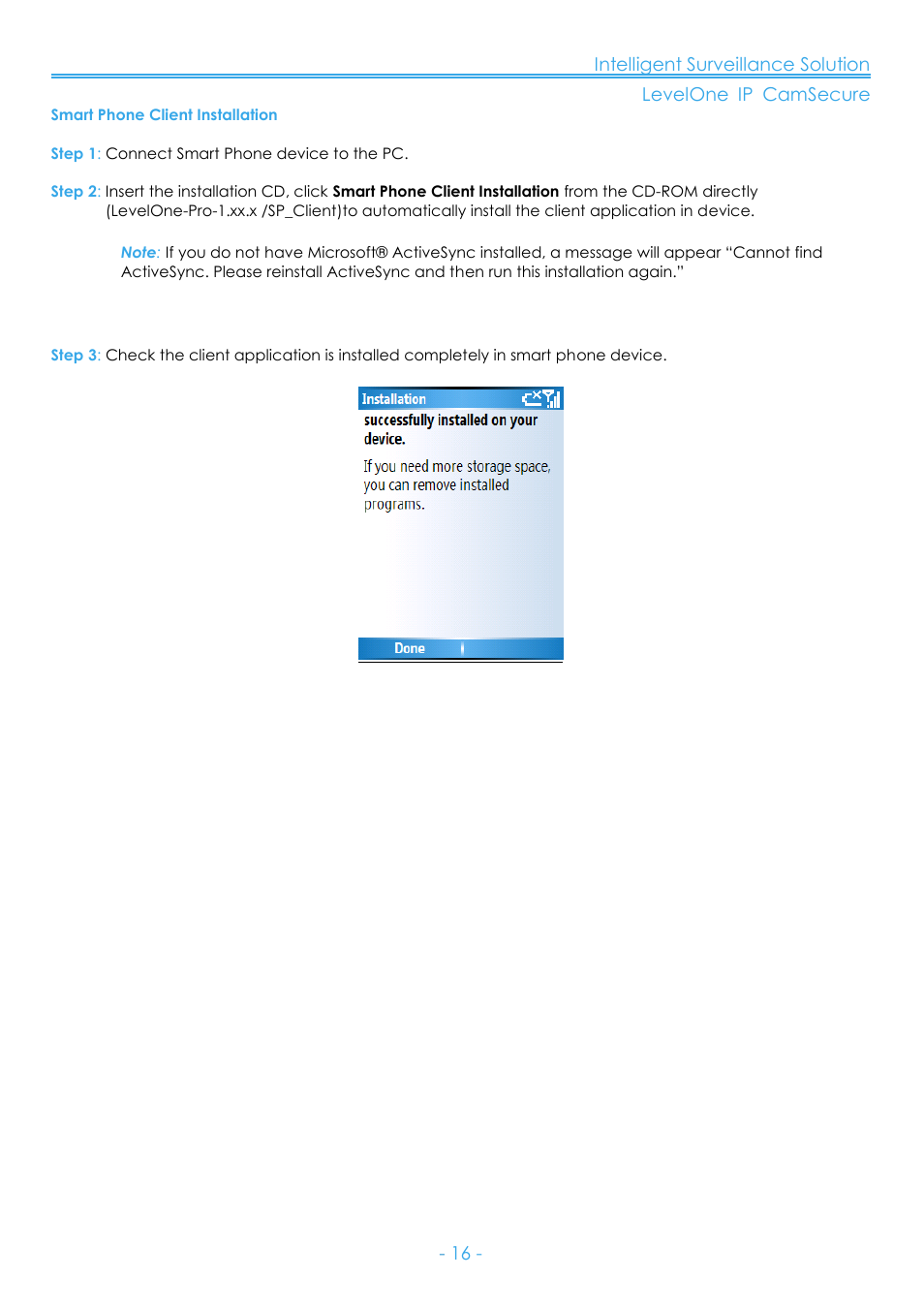 Smart phone client installation | LevelOne FCS-8006 User Manual | Page 17 / 139