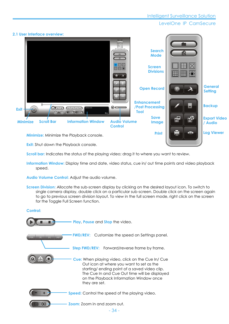 1 user interface overview | LevelOne FCS-8006 User Manual | Page 35 / 139