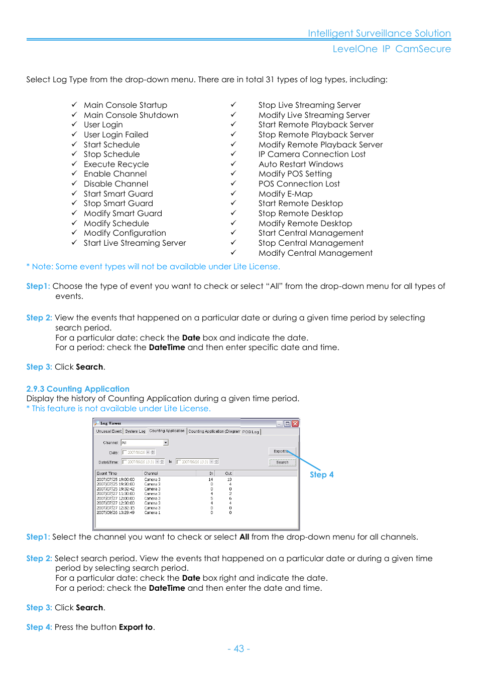3 counting application | LevelOne FCS-8006 User Manual | Page 44 / 139