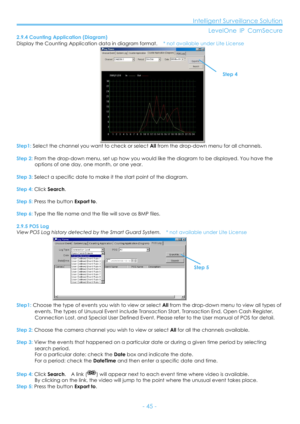 4 counting application (diagram), 5 pos log | LevelOne FCS-8006 User Manual | Page 46 / 139