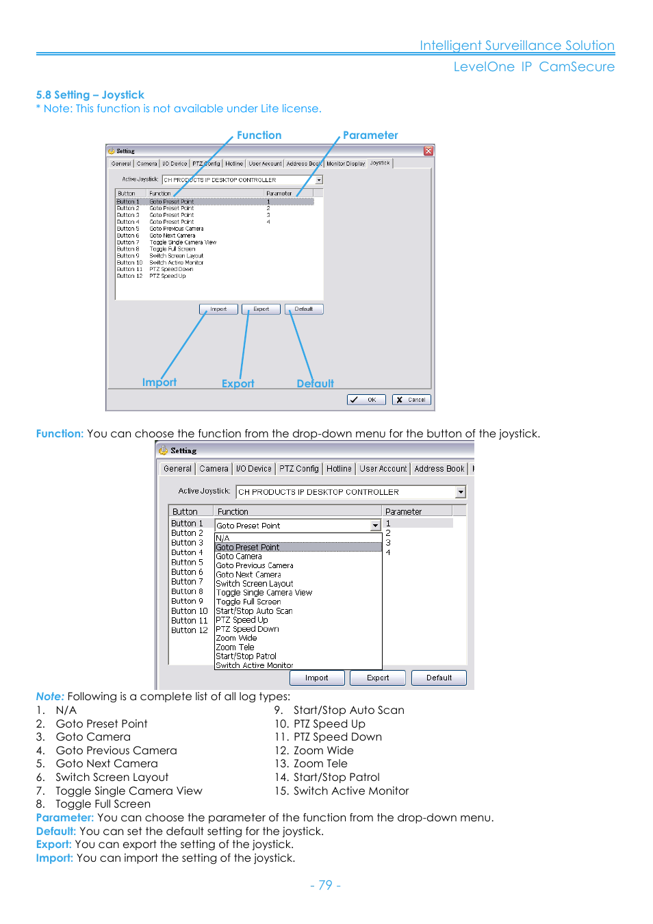 8 setting – joystick | LevelOne FCS-8006 User Manual | Page 80 / 139