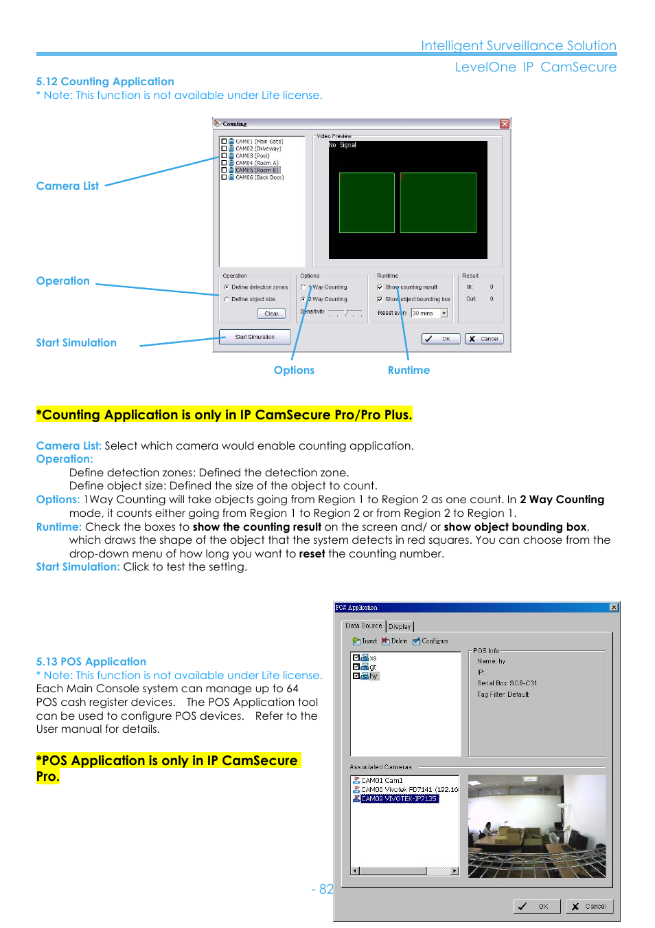 12 counting application, 13 pos application | LevelOne FCS-8006 User Manual | Page 83 / 139