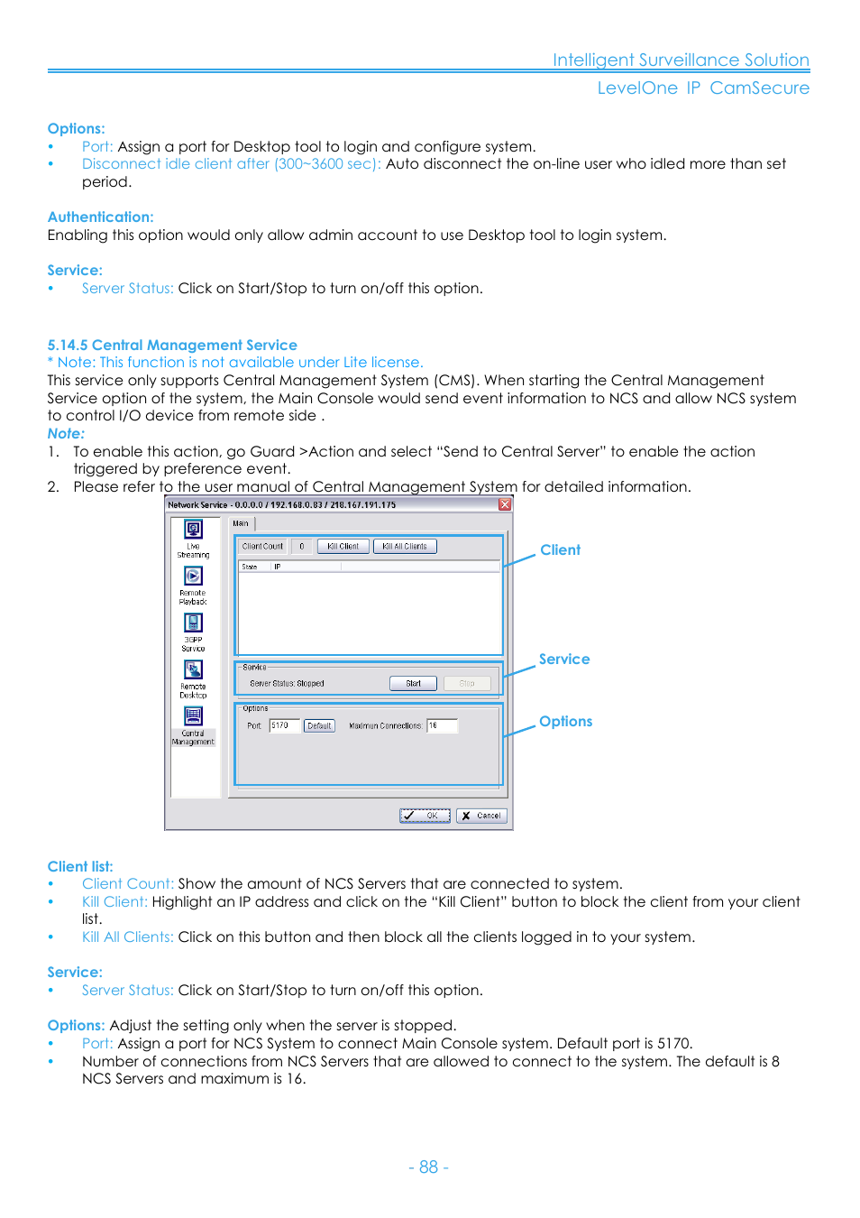 5 central management service | LevelOne FCS-8006 User Manual | Page 89 / 139