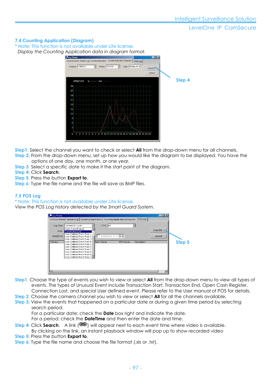 4 counting application (diagram), 5 pos log | LevelOne FCS-8006 User Manual | Page 98 / 139